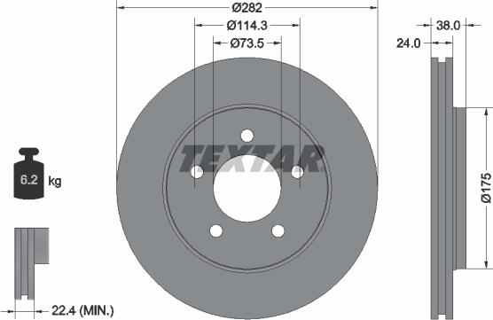 Textar 92108700 - Brake Disc autospares.lv