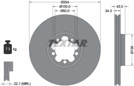 Textar 92103800 - Brake Disc autospares.lv