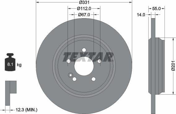 Textar 92103303 - Brake Disc autospares.lv