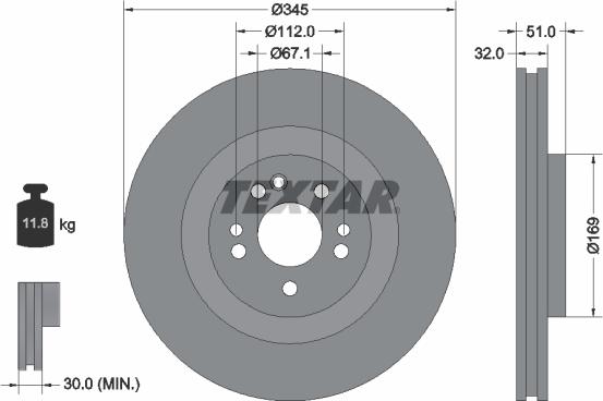 Textar 92103205 - Brake Disc autospares.lv