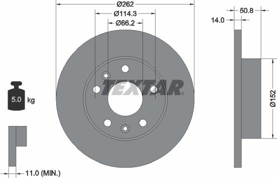 Textar 92102900 - Brake Disc autospares.lv