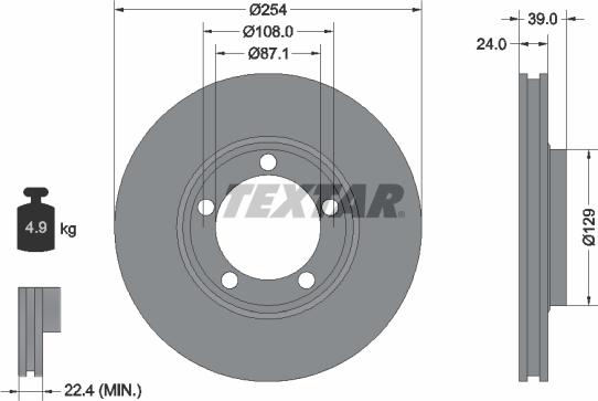 Textar 92102500 - Brake Disc autospares.lv