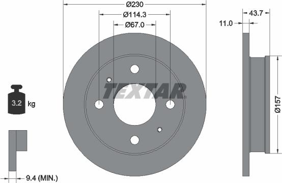 Textar 92102800 - Brake Disc autospares.lv