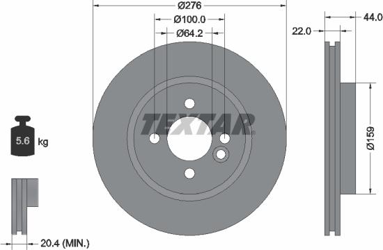 Textar 92107505 - Brake Disc autospares.lv