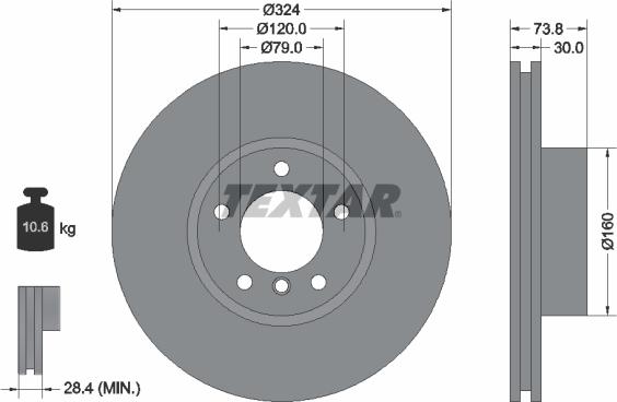 Textar 92107100 - Brake Disc autospares.lv