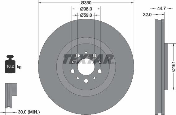 Textar 92119600 - Brake Disc autospares.lv