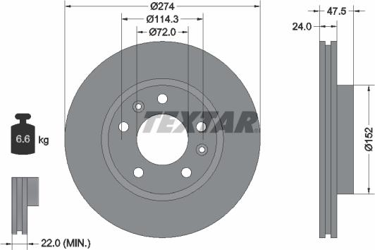 Textar 92114900 - Brake Disc autospares.lv