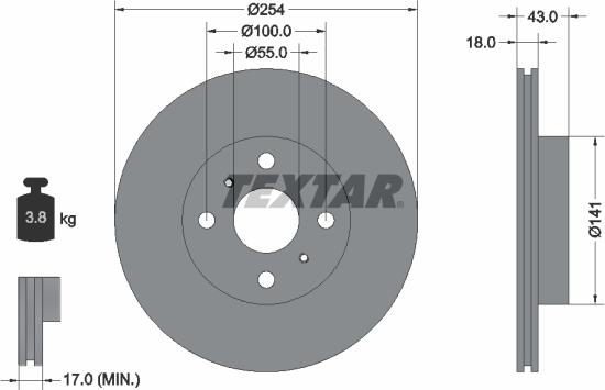 Textar 92114600 - Brake Disc autospares.lv