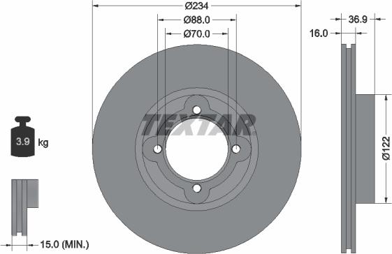 Textar 92114000 - Brake Disc autospares.lv