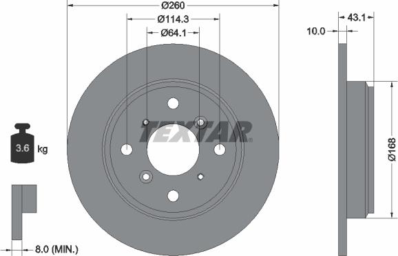 Textar 92114300 - Brake Disc autospares.lv