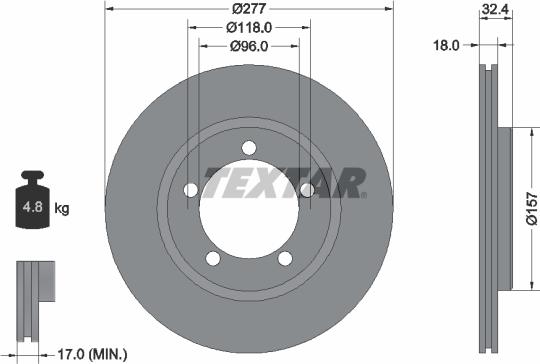 Textar 92114200 - Brake Disc autospares.lv