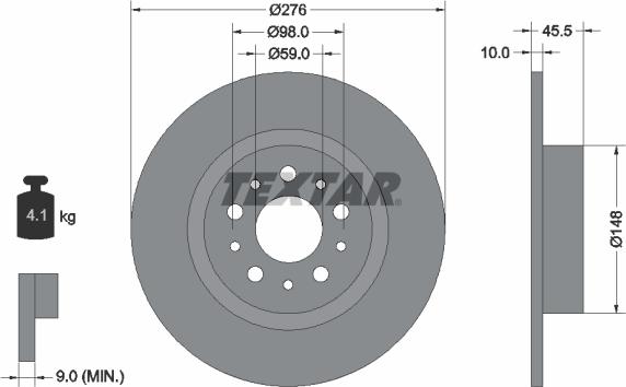 Textar 92114703 - Brake Disc autospares.lv