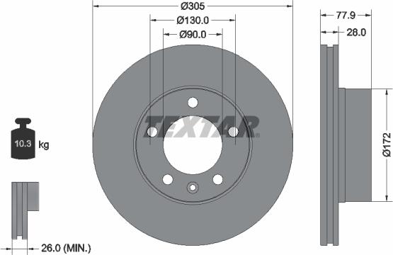 Textar 92115900 - Brake Disc autospares.lv