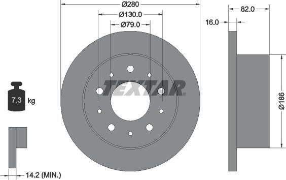 Textar 92116203 - Brake Disc autospares.lv