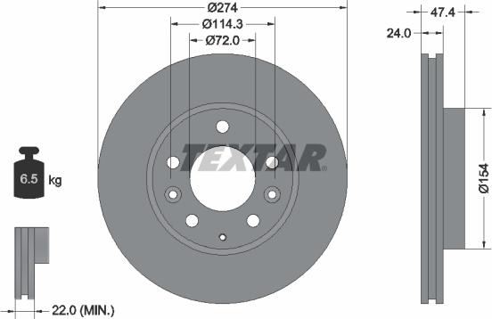 Textar 92110403 - Brake Disc autospares.lv