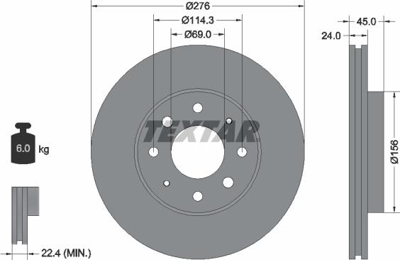 Textar 92110500 - Brake Disc autospares.lv