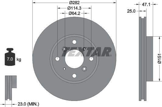 Textar 92110100 - Brake Disc autospares.lv