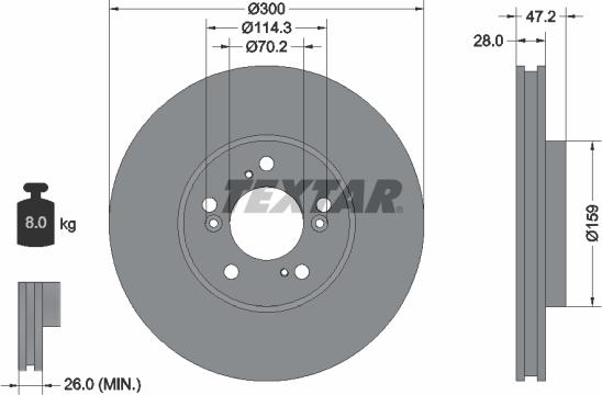 Textar 92110200 - Brake Disc autospares.lv