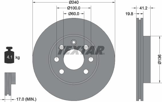 Textar 92111403 - Brake Disc autospares.lv