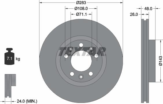 Textar 92111800 - Brake Disc autospares.lv