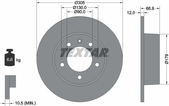 Textar 92111203 - Brake Disc autospares.lv