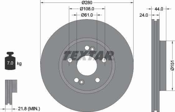Textar 92113800 - Brake Disc autospares.lv