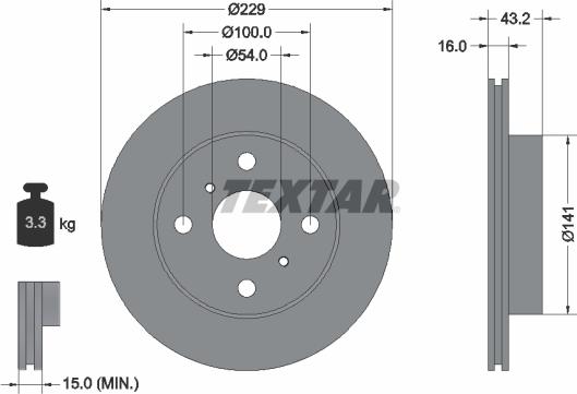 Textar 92113200 - Brake Disc autospares.lv