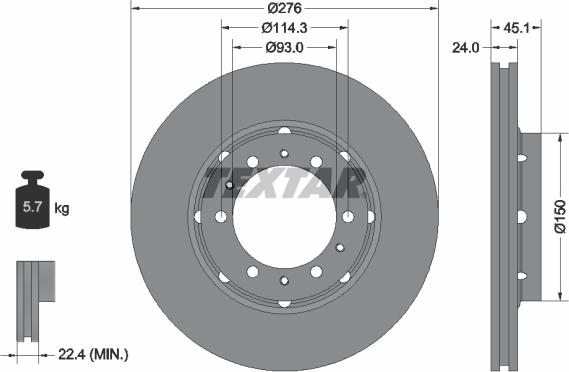 Textar 92112900 - Brake Disc autospares.lv