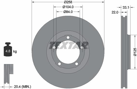 Textar 92112400 - Brake Disc autospares.lv