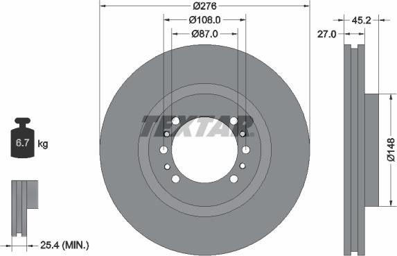 Textar 92112800 - Brake Disc autospares.lv