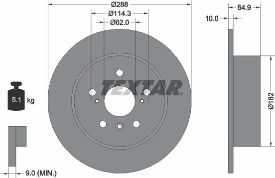 Textar 92117003 - Brake Disc autospares.lv