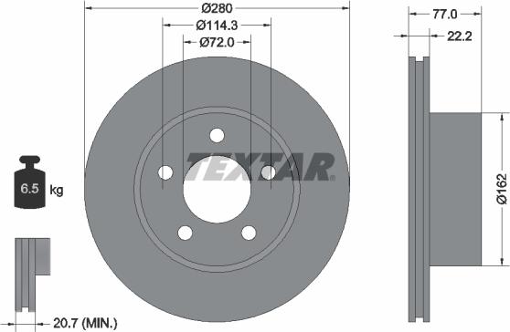 Textar 92184303 - Brake Disc autospares.lv