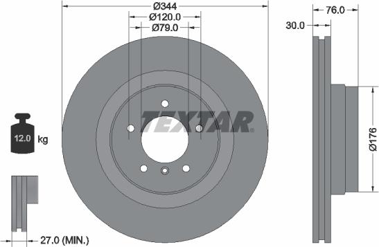 Textar 92185105 - Brake Disc autospares.lv