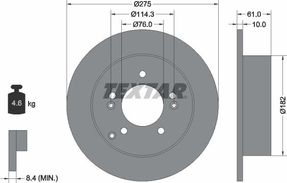 Textar 92185803 - Brake Disc autospares.lv