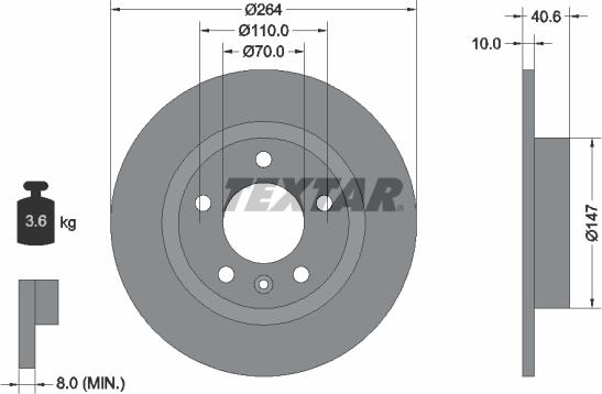 Textar 92186403 - Brake Disc autospares.lv