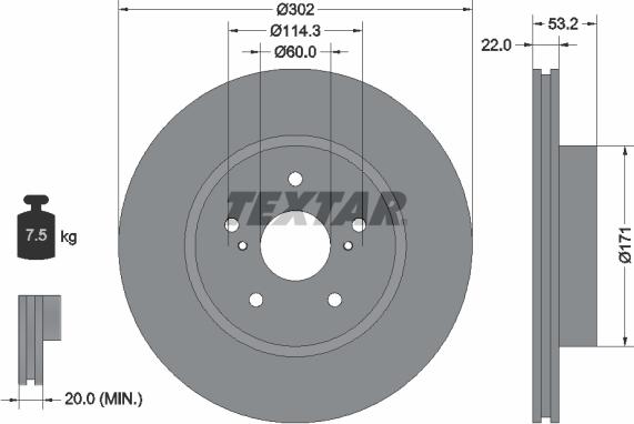 Textar 92180403 - Brake Disc autospares.lv