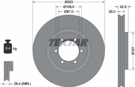 Textar 92180003 - Brake Disc autospares.lv