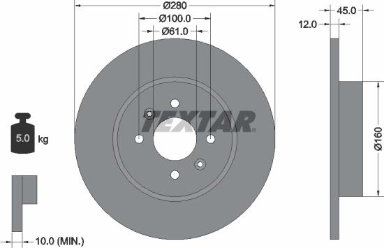 Textar 92181203 - Brake Disc autospares.lv