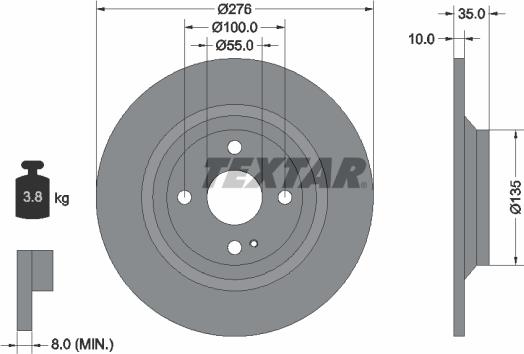 Textar 92188303 - Brake Disc autospares.lv