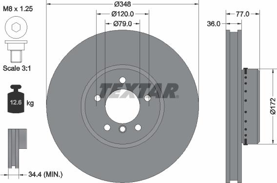 Textar 92182425 - Brake Disc autospares.lv