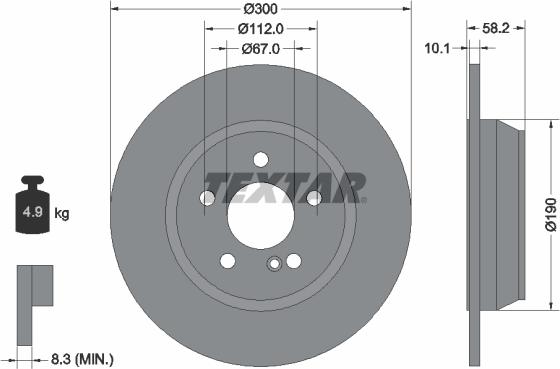 Textar 92182005 - Brake Disc autospares.lv