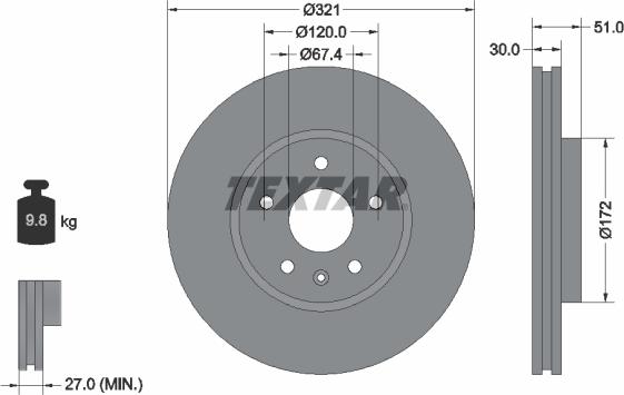 Textar 92187005 - Brake Disc autospares.lv