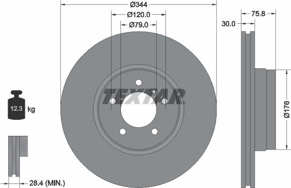 Textar 92134405 - Brake Disc autospares.lv