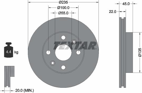 Textar 92134200 - Brake Disc autospares.lv