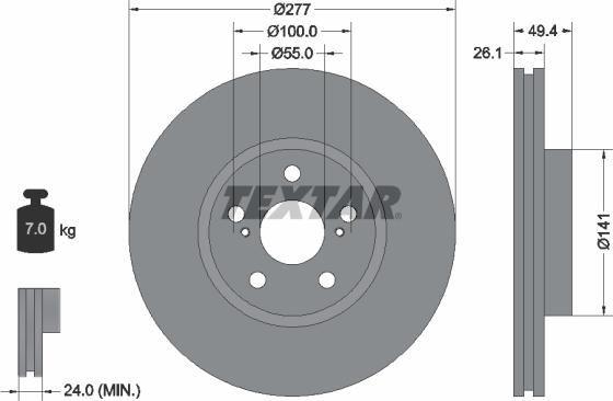 Textar 92135500 - Brake Disc autospares.lv