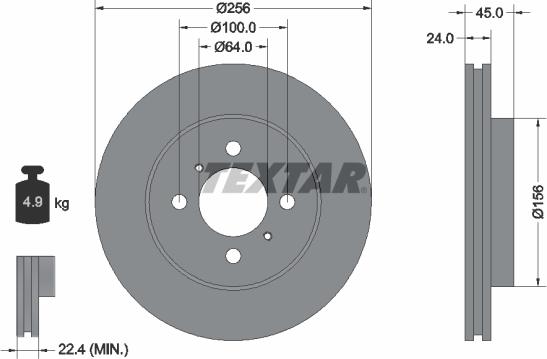 Textar 92135000 - Brake Disc autospares.lv