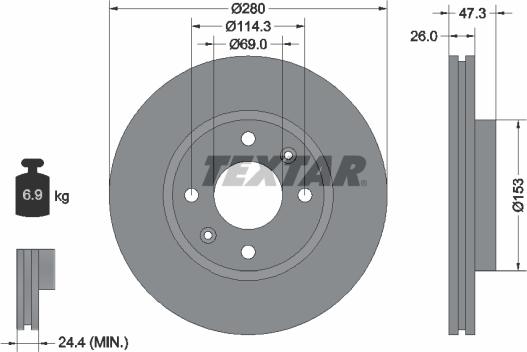 Textar 92136600 - Brake Disc autospares.lv