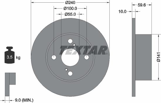 Textar 92136000 - Brake Disc autospares.lv