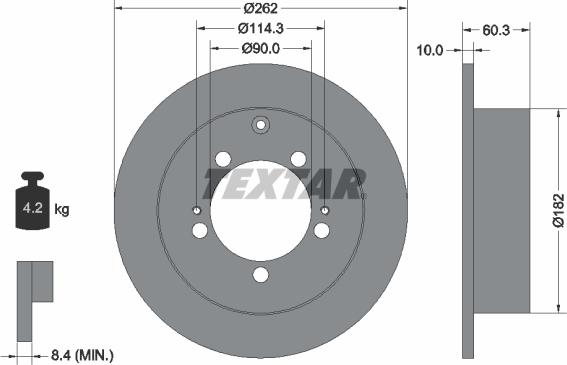 Textar 92136100 - Brake Disc autospares.lv