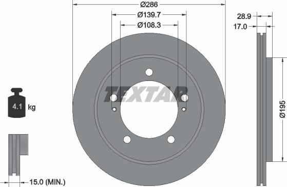 Textar 92136800 - Brake Disc autospares.lv